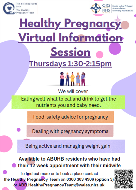 health pregnancy virtual information session poster