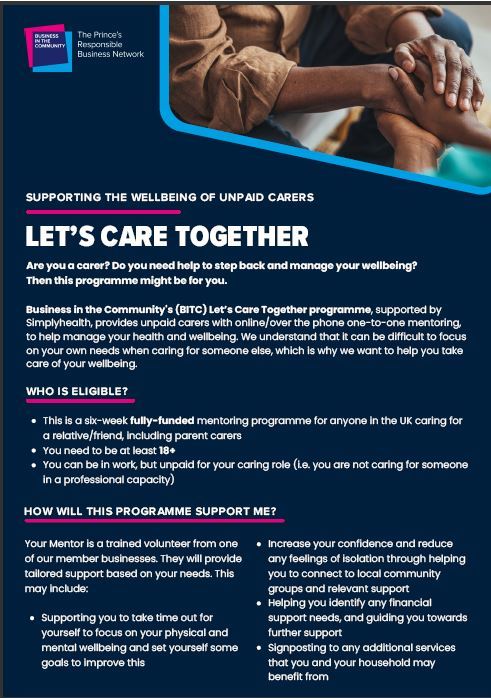 Let's Care Together programme poster